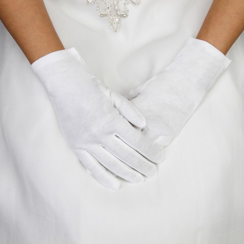 white cotton gloves for women